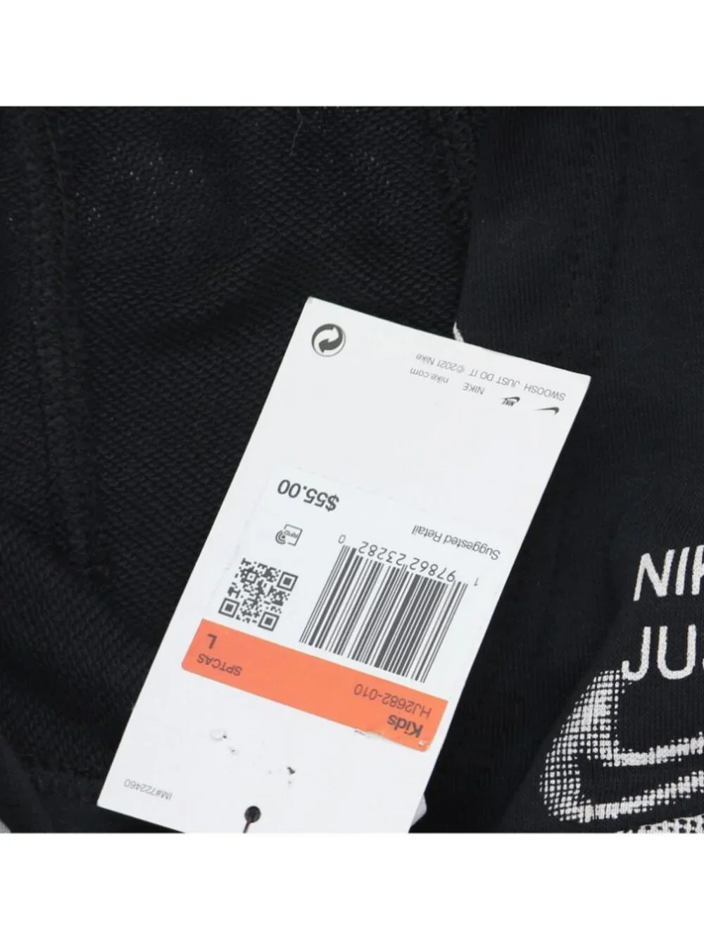 Nike Kids All-Over Print Club Logo Hoodie HJ2682 Black / White L